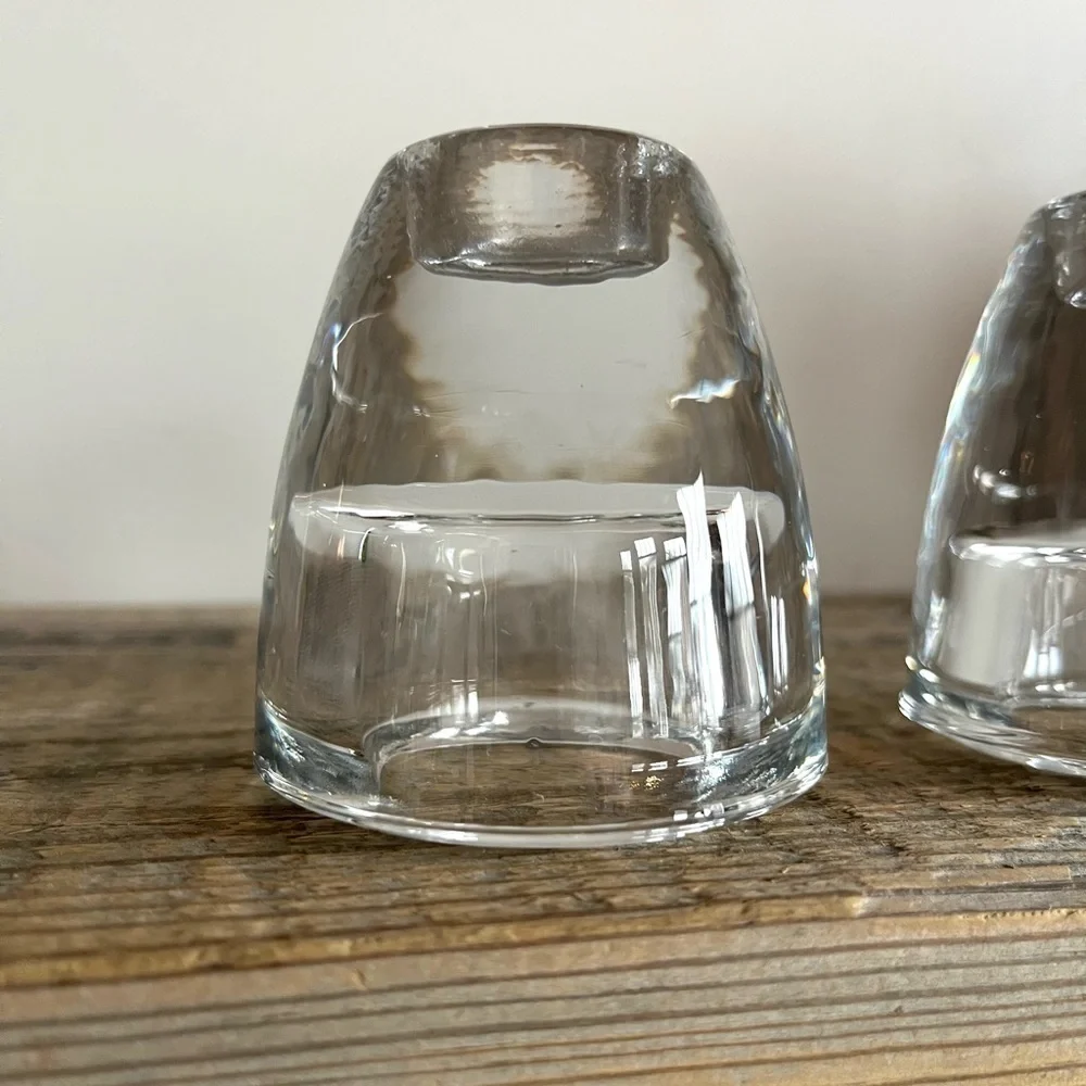 Crate and Barrel glass candle holders